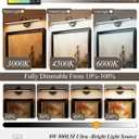 Hardwired Picture Light for Wall, 24 Inch Modern Black Dimmable Frame Light with Adjustable Swing Arm, 3CCT LED Art Display Light for Paintings,120 Volts Gallery Wall Light, Hallway Vanity Light, 8W