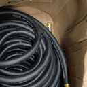Guitrees Garden Hose 150FT x 3/4”, Heavy Duty Rubber Hose, Water Hose with Five Layered Braiding, Male Female Fittings, 1000PSI Burst, 300PSI Working (Black)its dusty