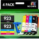Starink 923 Ink Cartridges Combo Pack Without Chip Replacement for HP 923 Ink Cartridges Work for HP OfficeJet Pro 8130e 8135e 8138e 8139e 8122e 8130 8120 8122 8134 8135 Printer (923 black cyan magenta yellow)