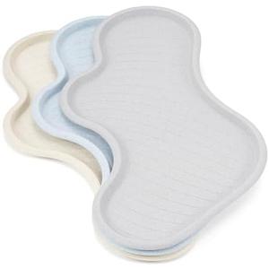 Li&Zhao Plastic Serving Trays - 3 PCS Restaurant Lunch Tray Large Plastic Cafeteria Trays for Serving Food for Party, Picnic, Holidays(3 Colors)