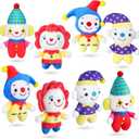Zomiboo 8 Pcs Clown Plush Bulk Cute Clown Dolls for Students Easter Birthday Party Favors Stuffed Animals, 5 Inch