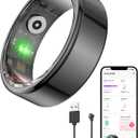 Vital Health Smart Ring for Women Black Vital Health Ring Smart Rings for Men with Fitness Tracking, Sleep Monitor, Activity Tracking, App (Size 7)