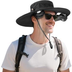 AMACOOL Bucket Hat Fan Pro, Gifts for Father Dad Husband, Fishing Essentials for Women Men, Camping Hiking Beach Gardening
