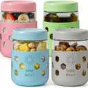4 Pack Overnight Oats Containers with Lids - Thickened Glass 16 oz Mason Jars with Silicone Sleeves, Wide Mouth Airtight Leak-Proof Chia Seed Pudding Meal Prep Jars for Yogurt Parfait Snacks