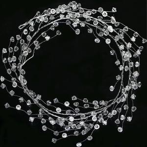Jishi Christmas Garland 20 FT Crystal Diamond Ice Wire Clear Bead Garland for Christmas Tree Decorations Indoor Winter Wonderland Home Decor for Living Room Bedroom Fireplace Mantle Mantel, Wreath DIY