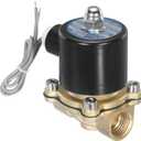 MECCANIXITY Brass Electric Solenoid Valve, 1/2" NPT 24V DC Air Valve Normally Closed for Water Gas Fuel Diesel Oil