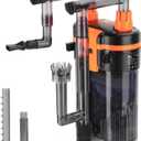 hygger External Hang-On-Back Canister Aquarium Filter,Quiet Fish Tank Filter with 3-Stage Filtration,Anti-Dry Burn Motor,Adjustable Flow,Oil Skimmer,Duckbill Nozzle,Shower Spray Bar (5W,10 gal)