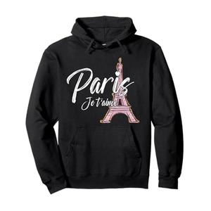 Paris I Love You France Eiffel Tower Cute French Souvenir Pullover Hoodie, size L