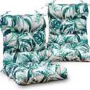 EAGLE PEAK Tufted Outdoor/Indoor Seat/Back Chair Cushions, Set of 2, 42'' x 21'', Tropic Green