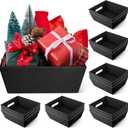 Fainne 16 Pcs Extra Large Empty Baskets for Gifts 12x10 Inch Black Cardboard Gifts Baskets Trays with Handles for Christmas Birthday Thanksgiving Valentines Wedding Holiday Party Supplies