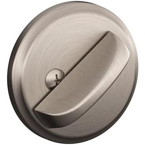 Schlage B80619 Standard Trim Door Bolt with No Cylinder, Highest Residential Security, 2.5 Diameter, Satin Nickel Steel