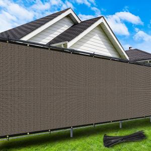 4'X50' Privacy Screen Fence Heavy Duty 220 GSM Windscreen & Dustproof Fence 98% Visibility Blocking Ideal for Fencing Patios, Pool, and Creating Intimate Outdoor SpacesMocha