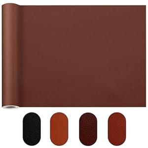 Self Adhesive Leather Repair Patch 16x30 Inch DIY Vinyl Leather Couch Repair Kit for Furniture, Waterproof Leather Repair Tape for Car Seat & Interior, Sofa, Chair, Motorcycle Seat(Light Brown, 1 Roll)