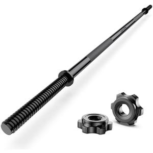 55" Weight Lifting Bar, 1" Standard Straight Barbell Bars for Weight lifting, Olympic Barbell Bar for Bench Press/Hip Thrusts/Squats/Lunges for Gym and Home, 2 Star Star-nuts (480lb Weight Capacity)