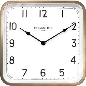 Presentime & Co. 16" Anton Vintage Square Clock, Silent No Ticking, Wall Art and Timepiece for Home Decoration/Wall Dcor, Antique Hamilton Gold Color