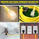 Kanayu 6.6FT NEMA 5-20 Extension Cord, 5-20P Male Plug to 5-20/5-15R Female Receptacle, 20 Amp T-Blade Outlet Extension Power Cord with Indicator Light, 12 AWG, ETL Listed