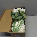 Bulk Artificial Flowers 50 PCS, Fake Velvet Silk White Roses with Long Stems Realistic Bouquet for Wedding Centerpieces, Faux Arrangement for Home Table Decor