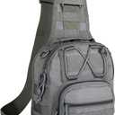 Viriber Tactical Backpack, Waterproof Military Cross-body Molle Sling Shoulder Backpack Chest Bag for Outdoor Every Day Carry gray