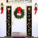 KatchOn, Congrats Grad Door Banner - Large 72x12 Inch, NO DIY | Congrats Grad Banner for Black and Gold Graduation Decorations Class of 2024 | Graduation Door Banner 2024, Graduation Door Decorations