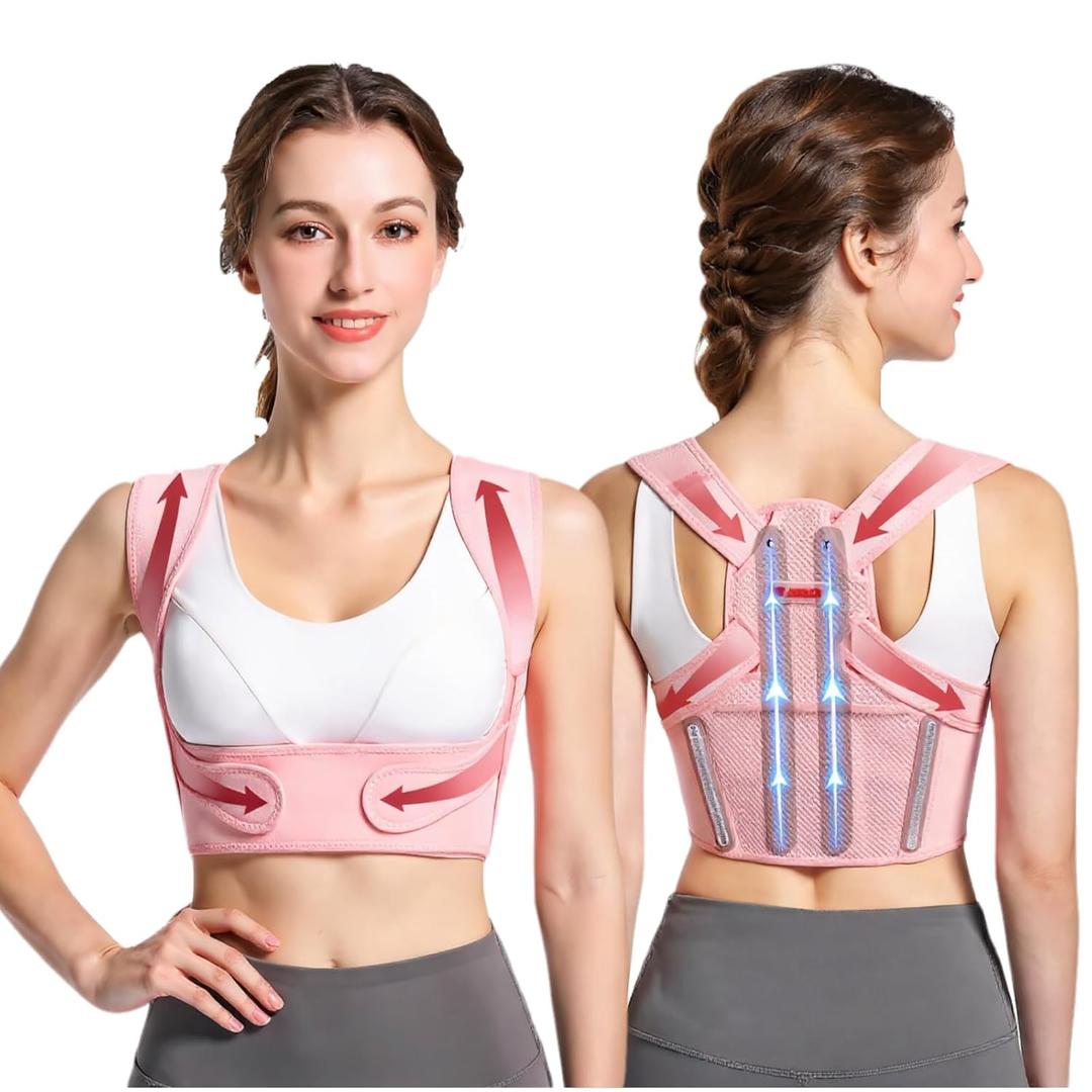 Back Brace Posture Corrector for Women - Adjustable Upper Posture Support Brace for Neck Shoulder Back Straightener - Comfortable Posture Corrector Invisible Hunchback Slouching under Clothes (Medium)