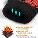 BBQ Gloves, Oven Gloves, 1472F Extreme Heat Resistant Barbecue Gloves, Silicone Non-Slip Oven Mitts, Kitchen for Cooking, Grilling, and Baking (Red)