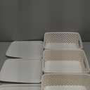 10 Pack Small Plastic Storage Bins with Lids, Stackable Plastic Storage Baskets for Organizing with Handles, Organizer Bins with Labels for Room, Craft, Containers for Pantry Organizers and Storage (Cream White)