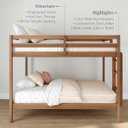 Grain & Grove Bear Twin Over Twin Bunk Bed, Sturdy Bunk Bed Frame for Kids, Plywood Bunk with Ladder, Guardrail, and Slats, No Box Spring Required, Oak Embossed Pecan