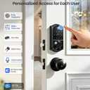 Veise VE017 Fingerprint Smart Door Lock, App Control, 8-in-1 Keyless Entry, Auto Lock, Emergency Power Port, Electronic Touchscreen Keypad, Biometric Smart Locks for Front Door, Matte Black