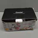 Geedel Rotary Cheese Grater, Kitchen Mandoline Vegetable Slicer with 3 Interchangeable Blades, Easy to Clean Grater for Fruit, Vegetables, Nuts (Red)