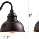 Oil Rubbed Bronze Dusk to Dawn Outdoor Lights 2 Pack, 9 Inch Farmhouse Barn Lights Outdoor,Outside Wall Light for House, Garage, Doorway, Porch, 2 Pack H9" Dusk Dawn
