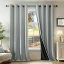 Beauoop Grey 100% Blackout Curtains 84 Inch Long 2 Panels for Bedroom Living Room Solid Room Darkening Thermal Insulated Soundproof Energy Saving Grommet Top Window Treatment Drapes,52x84 2 Set