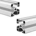 4040 Aluminum Extrusion 17.72 inch / 450mm Length T Slot Silver 2 Pack, Extruded Aluminum 40mm x 40mm 40 Series T Type Profiles Anodized European Standard Linear Rail Frame 2Pcs