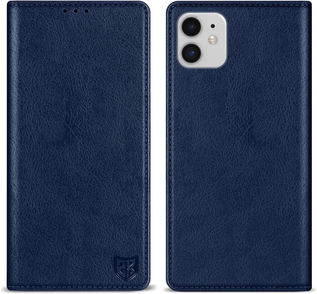 ZZXX for iPhone 11 Wallet Case with [RFID Blocking] Card Slot Stand Strong Magnetic Leather Flip Fold Protective Phone Case for iPhone 11 Case Wallet(Blue-6.1 inch)