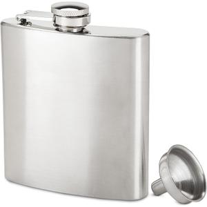 True Stainless Steel Metal Flask for Men and Women, Drinking Flasks for Vodka Whiskey Tequila Rum Cocktails, Travel, Backpacking, 6 oz Set of 1 Silver