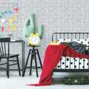 RoomMates RMK11274RL Black and White Alphabet Jumble Peel and Stick Wallpaper 18 Inch Wide x 18. 86 Feet