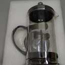 DUJUST Silver French Press Coffee Maker, Luxury Design French Coffee Press with 4-Level Filter System, High-Grade Glass for Hot & Cold Resistance, Include Long Size 304 Stainless Steel Spoon - 34oz