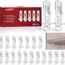 20 PCS Locking Shelf Pegs 5mm*3/4" Plastic Clear Shelf Pins & Pegs for Kitchen Cabinets, Bookcases, Wardrobe Transparent Plastic Shelf Support Pins, Compatible with Standard 5mm Holes