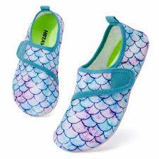 HIITAVE Kids Water Shoes Non-Slip Beach Swim Barefoot Quick Dry Aqua Pool Socks for Boys & Girls Toddler, size 9/10