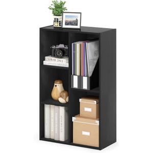 Furinno Luder 5-Cube No Tool Assembly Open Shelf, Blackwood