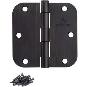 SORGMACH Door Hinges Oil Rubbed Bronze Hinges 3.5 in 5/8" Radius Corners Black Hinge Interior Hinge Hardware 12 Pack