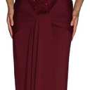 ABINGOO Women Strapless Wedding Guest Maxi Dress Bodycon Corset Tie Front Mermaid Tube Cocktail Long Formal Dresses (Red, S)