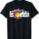 Colorado Flag Mountains Retro Vintage Distressed Graphic Tee T-Shirt, 4XL