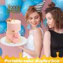 Choowin 2 Pcs Acrylic Cake Stand Fillable Cake Stand Floating Clear Cake Stand Cake Riser Cake Tier Cake Display Round Cake Stand Birthday Wedding Cake Stand Cylinder Stand for Party(10 inch,6 inch)