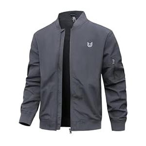 NORTHYARD Men's Bomber Jacket Lightweight Casual Windbreaker Zip Up Fashion Windproof Coat Spring Fall Darkgrey L