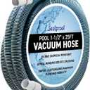 Swimming Pool Vacuum Hose 1-1/2" x 25-Ft, Swivel Cuff Kinkproof Design, Made in USA, Connects to Vacuum Head, Skimmer, Filter Pump for Cleaning In Ground and Above Ground Pools