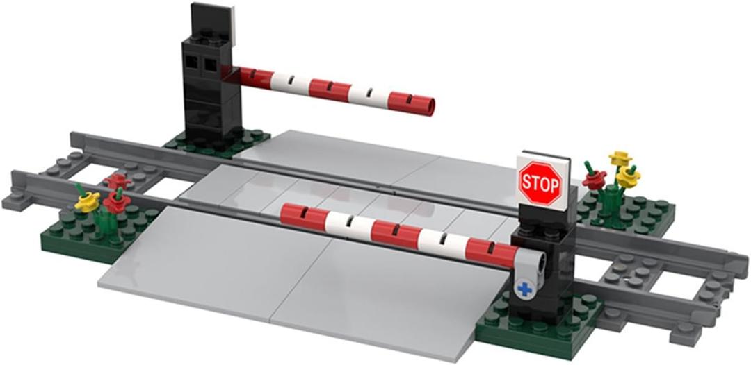 City Train Track Building Block Accessories, Train Track Accessories and Railway Track Expansion are Compatible with All Major Brands (Track Railings)