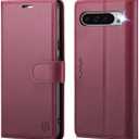 Wallet Case for Google Pixel 10 Pro XL 5G, RFID Blocking Credit Card Holder, PU Leather Folio Flip Kickstand Protective Shockproof Cover for Pixel 10 Pro XL(Red)