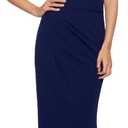 Betsy & Adam Women's Women's Floor-Length, One-Shoulder Dress with Side Ruched Detail, 2