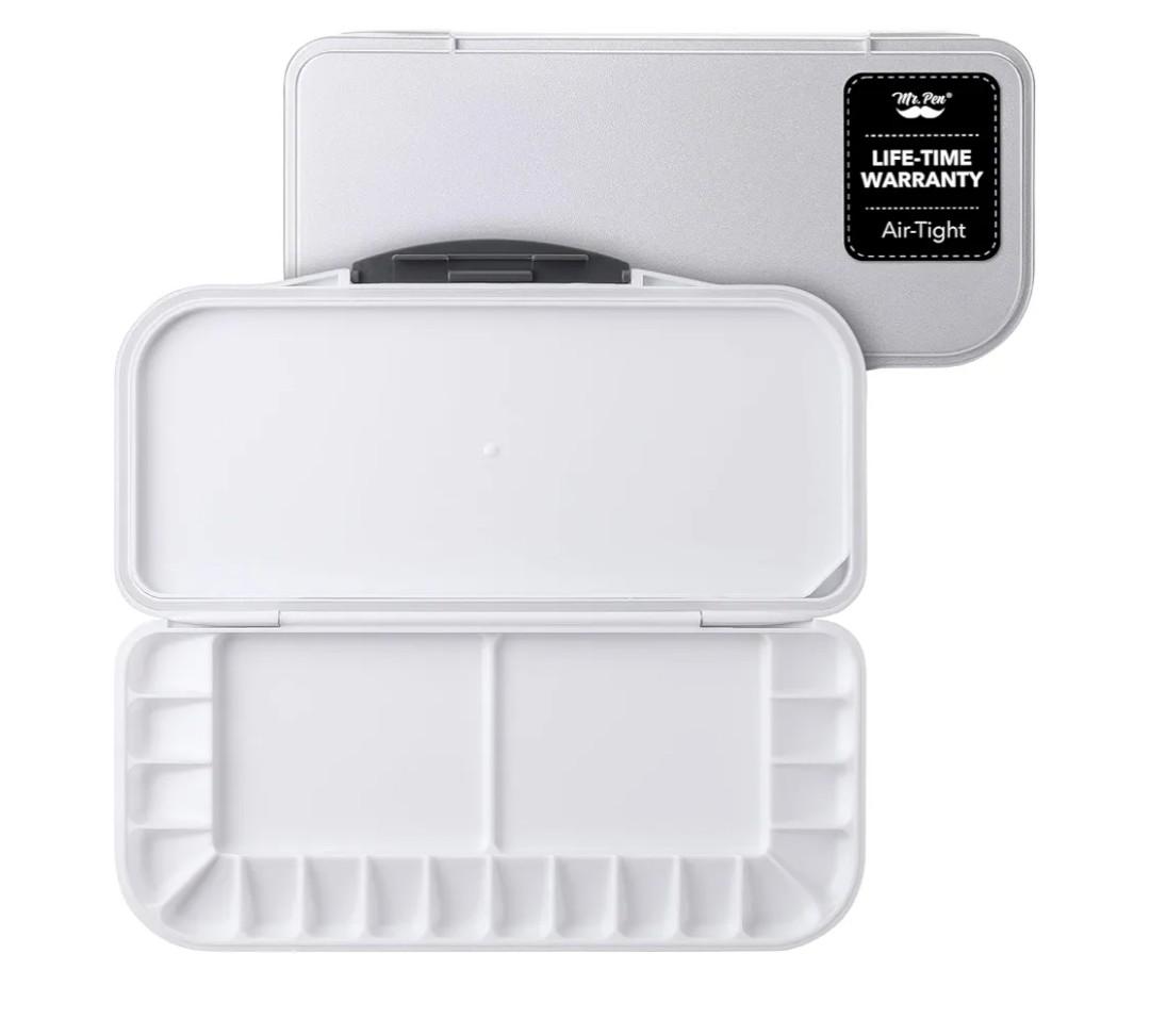 Mr. Pen Airtight 18-Well Watercolor Palette with 2 Mixing Areas and Lid - Folding Paint Tray