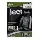 Plasticolor 008631R01 Deluxe Seat Cover Compatible with Jeep Embrodired Logo High Contrast Stitching Premium 3 Piece Sideless Car Truck or SUV Seatcover with Cargo Pocket, Black